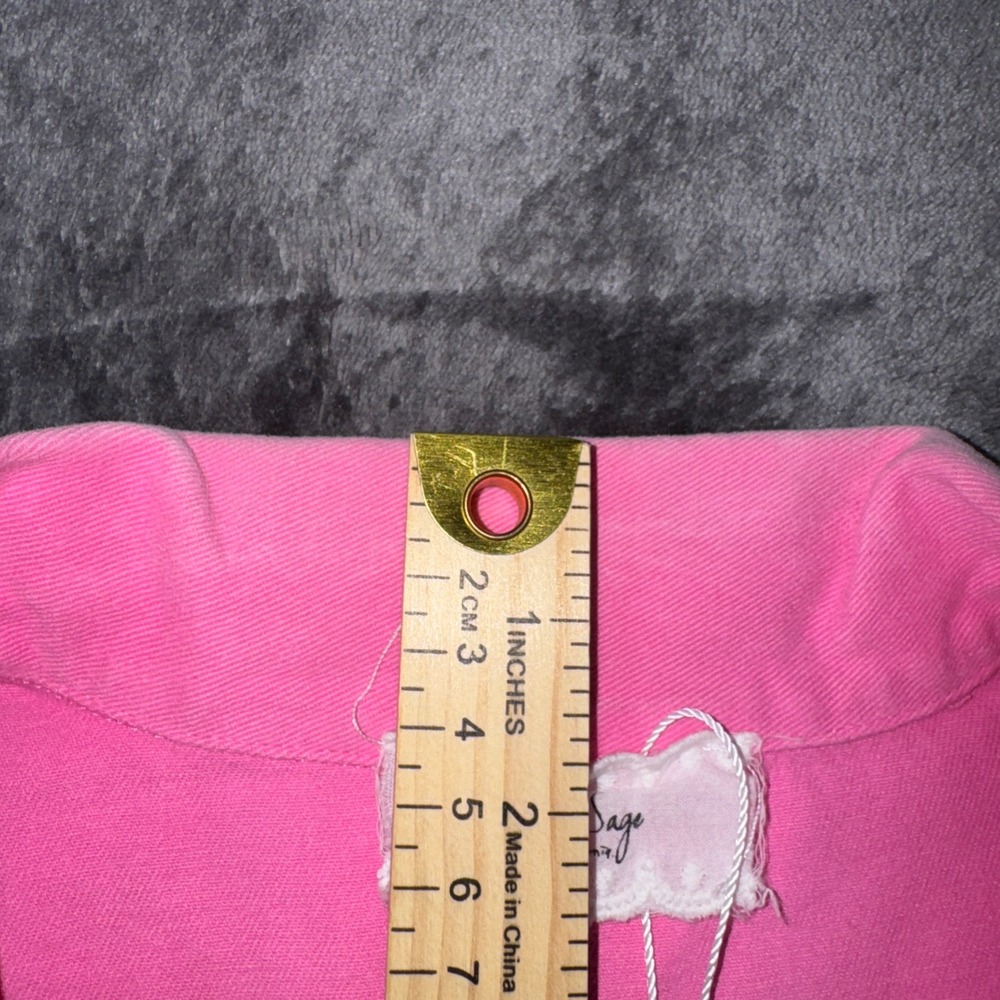 Sadie & Sage Pink Sweet Pea Denim Romper Utility Jumpsuit AG1901TW XL NEW - Picture 13 of 16